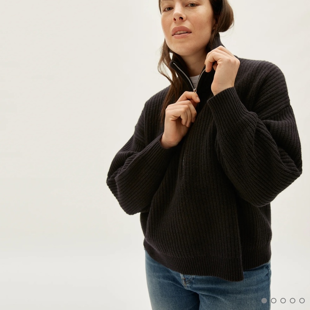 everlane • felted merino zip up sweater